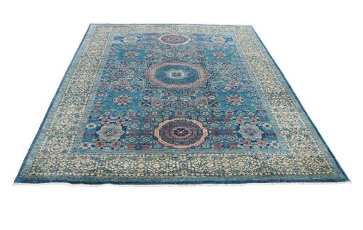 Surface texture of New Mamluk rug with natural Wool and intricate pattern