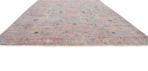 Corner detail of New Mamluk rug showing border pattern and Wool pile