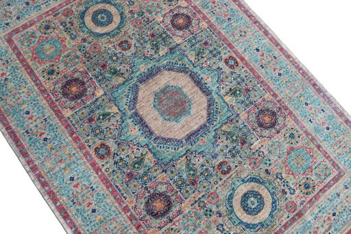 Central medallion detail of New Mamluk rug from Pakistan