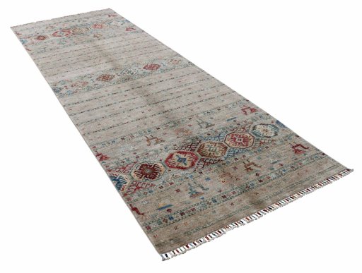 Close-up detail of New Samarkand rug from Pakistan showing Wool weave
