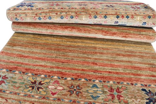 Surface texture of New Samarkand rug with natural Wool and intricate pattern