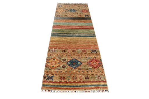 Surface texture of New Samarkand rug with natural Wool and intricate pattern