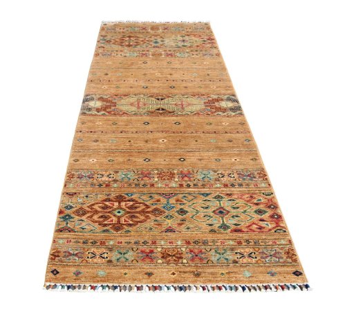 Surface texture of New Samarkand rug with natural Wool and intricate pattern