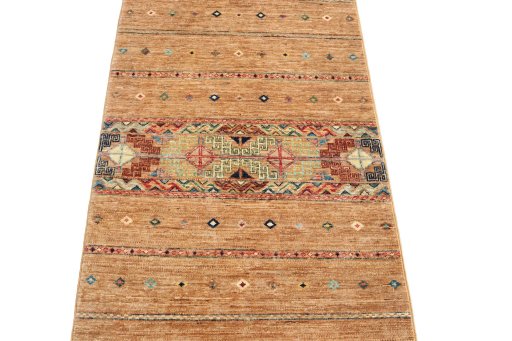 Close-up detail of New Samarkand rug from Pakistan showing Wool weave