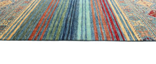 Close-up detail of New Samarkand rug from Pakistan showing Wool weave