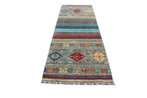 Surface texture of New Samarkand rug with natural Wool and intricate pattern