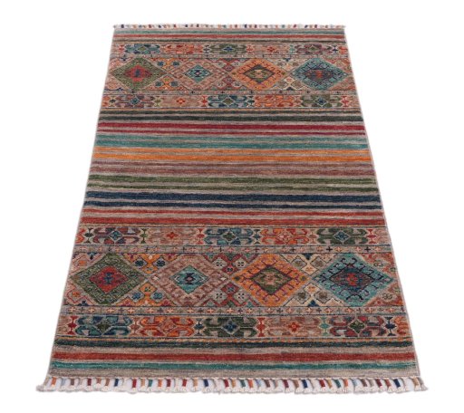 Surface texture of New Samarkand rug with natural Wool and intricate pattern