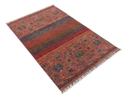 Close-up detail of New Samarkand rug from Pakistan showing Wool weave