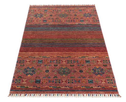 Surface texture of New Samarkand rug with natural Wool and intricate pattern