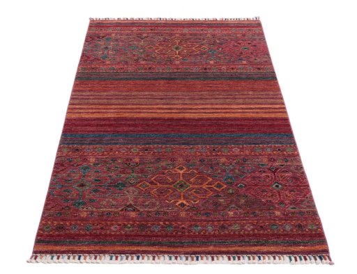 Surface texture of New Samarkand rug with natural Wool and intricate pattern