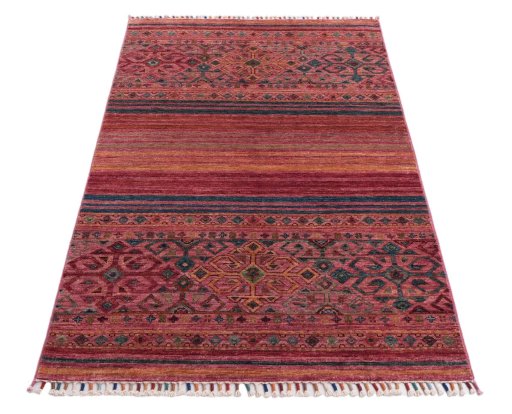 Surface texture of New Samarkand rug with natural Wool and intricate pattern