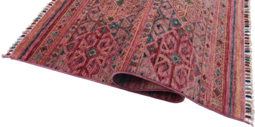 Full view of New Samarkand rug from Pakistan, 150 × 97 cm in Multi Color tones