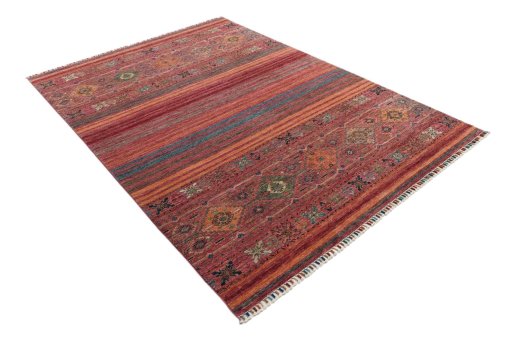 Close-up detail of New Samarkand rug from Pakistan showing Wool weave