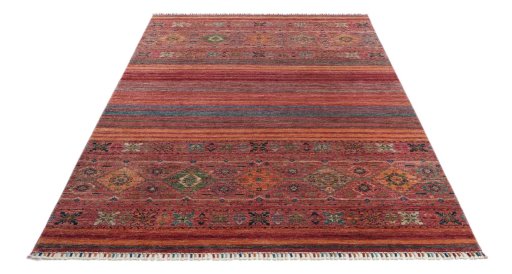 Surface texture of New Samarkand rug with natural Wool and intricate pattern