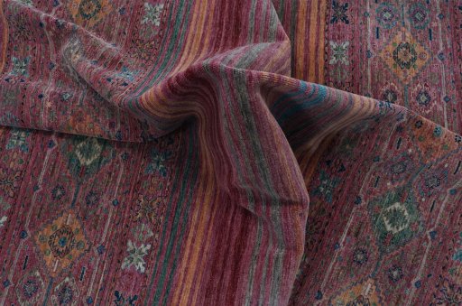 Close-up detail of New Samarkand rug from Pakistan showing Wool weave