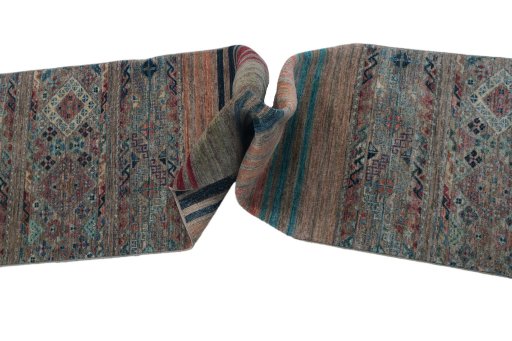Close-up detail of New Samarkand rug from Pakistan showing Wool weave