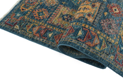 Close-up detail of New Samarkand rug from Pakistan showing Wool weave