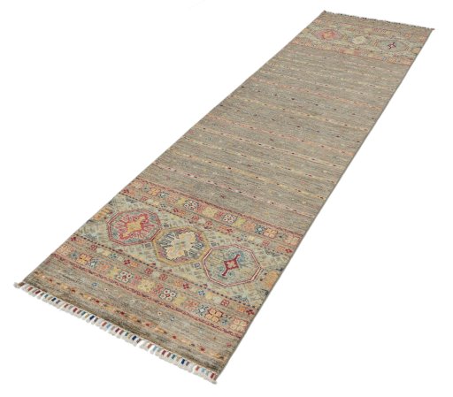 Close-up detail of New Samarkand rug from Pakistan showing Wool weave