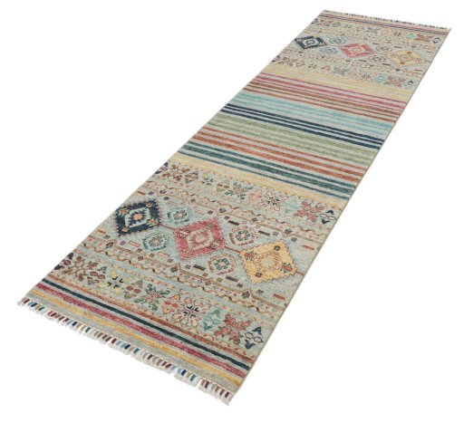 Close-up detail of New Samarkand rug from Pakistan showing Wool weave