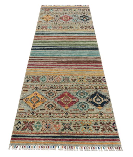 Surface texture of New Samarkand rug with natural Wool and intricate pattern
