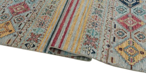 Close-up detail of New Samarkand rug from Pakistan showing Wool weave