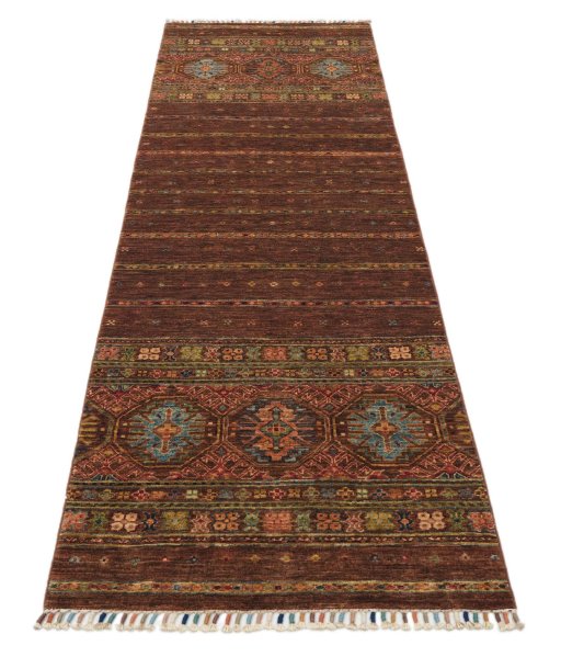 Surface texture of New Samarkand rug with natural Wool and intricate pattern