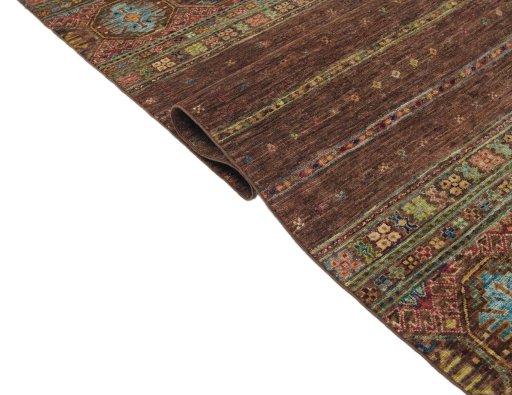 Close-up detail of New Samarkand rug from Pakistan showing Wool weave
