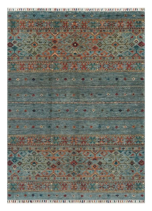 Full view of New Samarkand rug from Pakistan, 170 × 123 cm in Blue tones