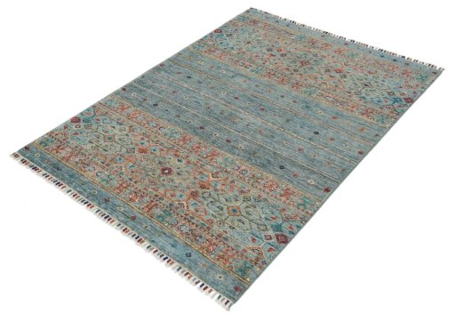 Close-up detail of New Samarkand rug from Pakistan showing Wool weave
