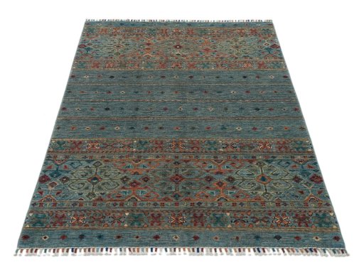 Surface texture of New Samarkand rug with natural Wool and intricate pattern