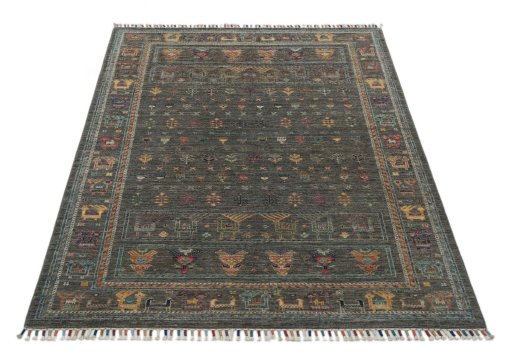 Surface texture of New Samarkand rug with natural Wool and intricate pattern