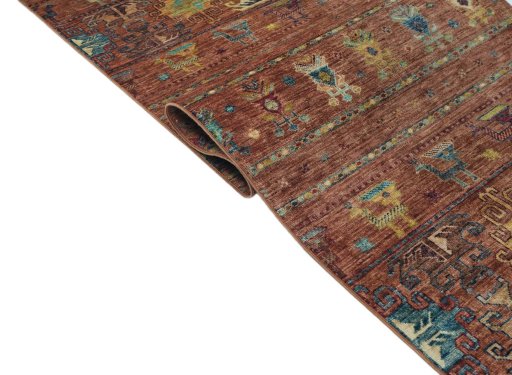 Close-up detail of New Samarkand rug from Pakistan showing Wool weave