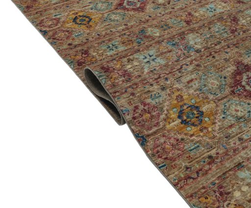 Close-up detail of New Samarkand rug from Pakistan showing Wool weave