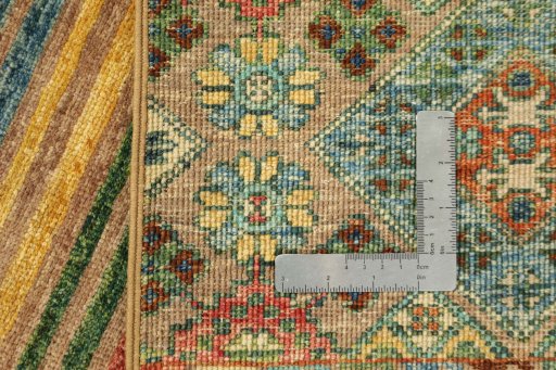 Close-up detail of New Samarkand rug from Pakistan showing Wool weave