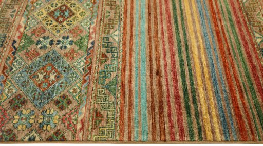 Close-up detail of New Samarkand rug from Pakistan showing Wool weave