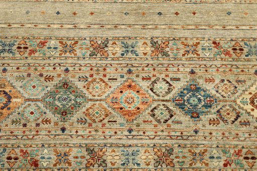 Close-up detail of New Samarkand rug from Pakistan showing Wool weave
