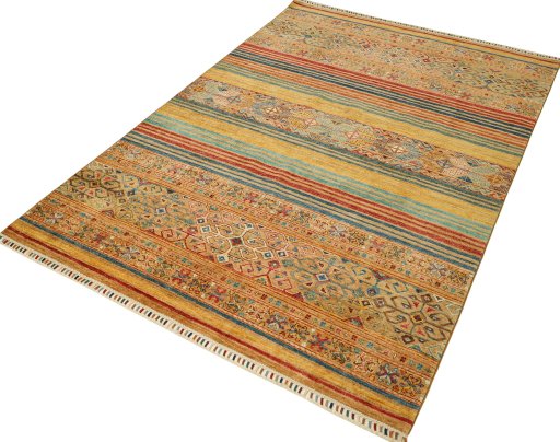 Close-up detail of New Samarkand rug from Pakistan showing Wool weave