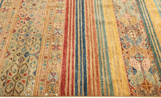 Close-up detail of New Samarkand rug from Pakistan showing Wool weave