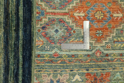 Close-up detail of New Samarkand rug from Pakistan showing Wool weave
