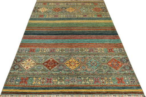 Surface texture of New Samarkand rug with natural Wool and intricate pattern