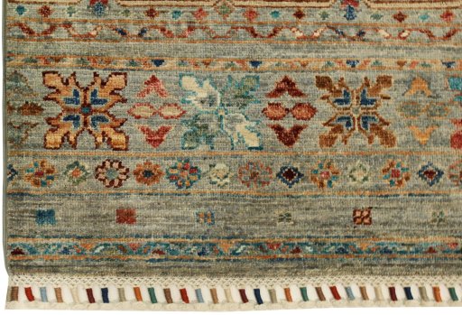Close-up detail of New Samarkand rug from Pakistan showing Wool weave