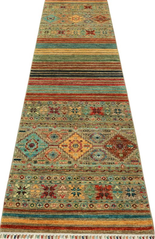Surface texture of New Samarkand rug with natural Wool and intricate pattern