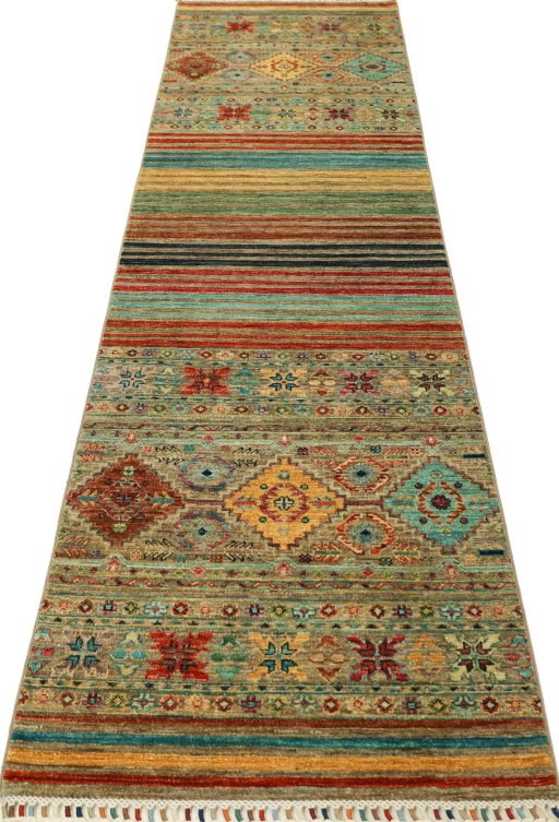 Surface texture of New Samarkand rug with natural Wool and intricate pattern