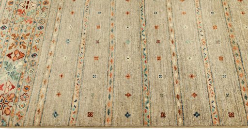 Close-up detail of New Samarkand rug from Pakistan showing Wool weave