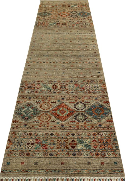 Surface texture of New Samarkand rug with natural Wool and intricate pattern