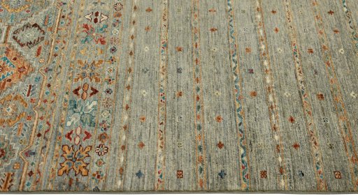 Close-up detail of New Samarkand rug from Pakistan showing Wool weave