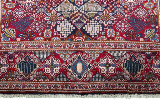 Full view of 2000s Kashan rug from Iran / Persia, 201 × 135 cm in Blue tones