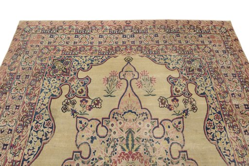 Surface texture of 1880s Antique Carpets rug with natural Wool and intricate pattern