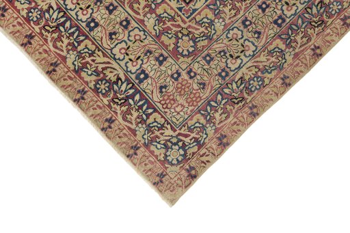Backside of handmade 1880s Antique Carpets rug showing knot structure and weave density
