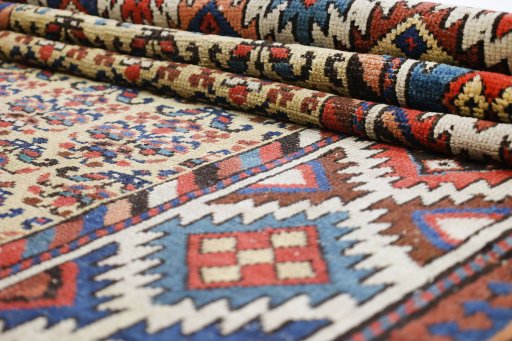 Full view of 1900s Antique Carpets rug from Iran / Persia, 298 × 105 cm in Cream tones